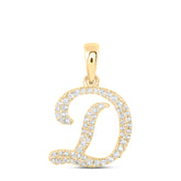 1/5CTW-DIA NK INITIAL "D" PENDANT